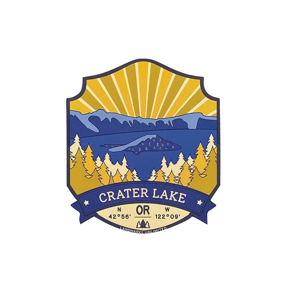 Landmarks Unlimited, Oregon, Natural Wonders, 4", Sticker, Crater Lake